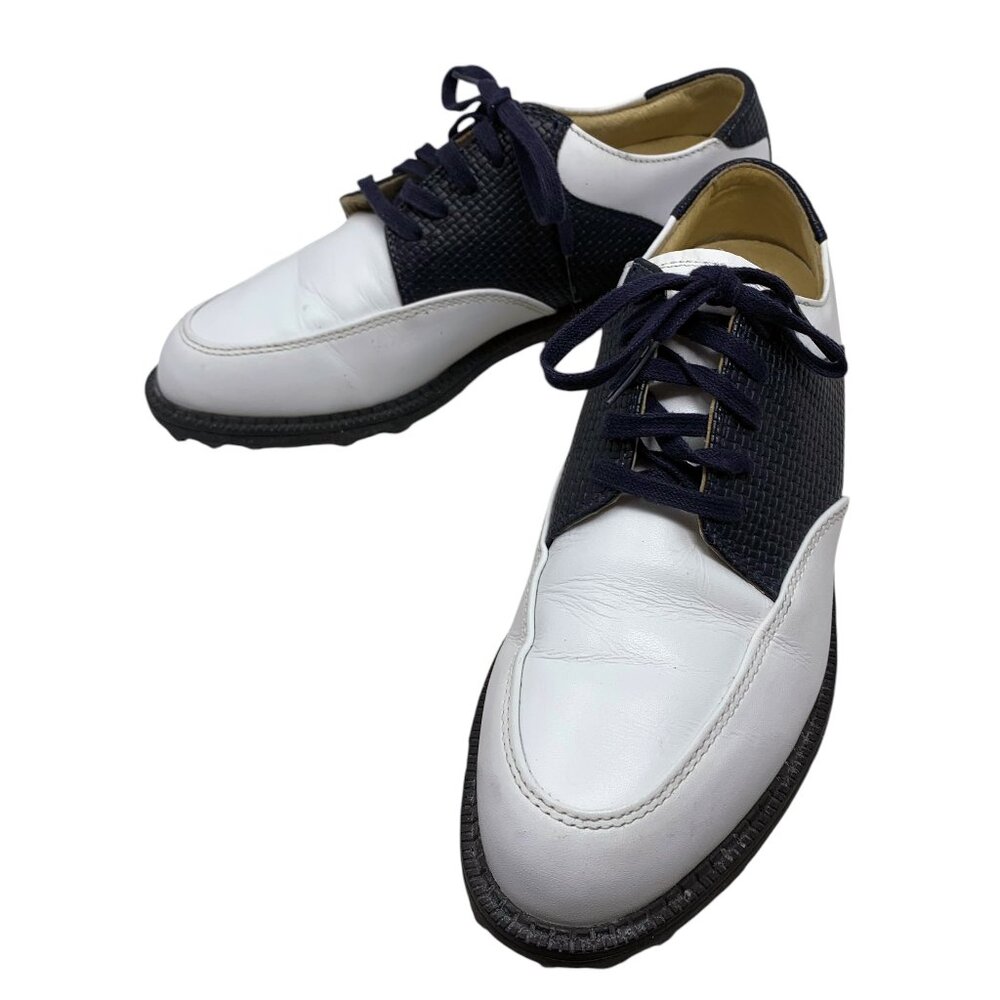 NIKE GOLF Bella Last Navy White Leather Lace Up Golf Oxfords